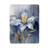 front view of personalized iPad case with pencil holder and Artistic Flower design