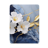 front view of personalized iPad case with pencil holder and Artistic Flower design