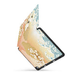 personalized iPad case with pencil holder and Japanese Pattern design