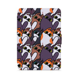 front view of personalized kindle paperwhite case with Sushi Cats design