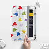 Vista Case iPad Premium Case with Geometry Pattern Design has built-in magnets are strategically placed to put your tablet to sleep when not in use and wake it up automatically when you need it for an extended battery life.