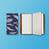 the front top view of midori style traveler's notebook with Feather design